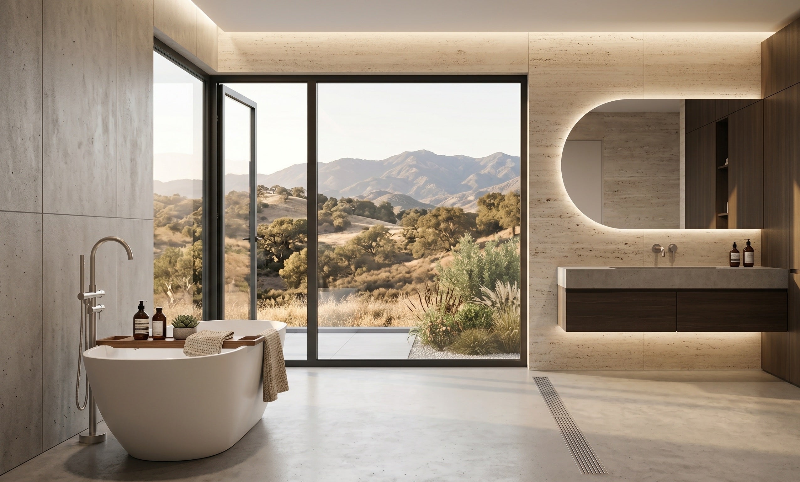 ALESSIA SERIES – FLOOR MOUNT TUB FILLER, A SCULPTURAL FREESTANDING STATEMENT FOR THE BATH.