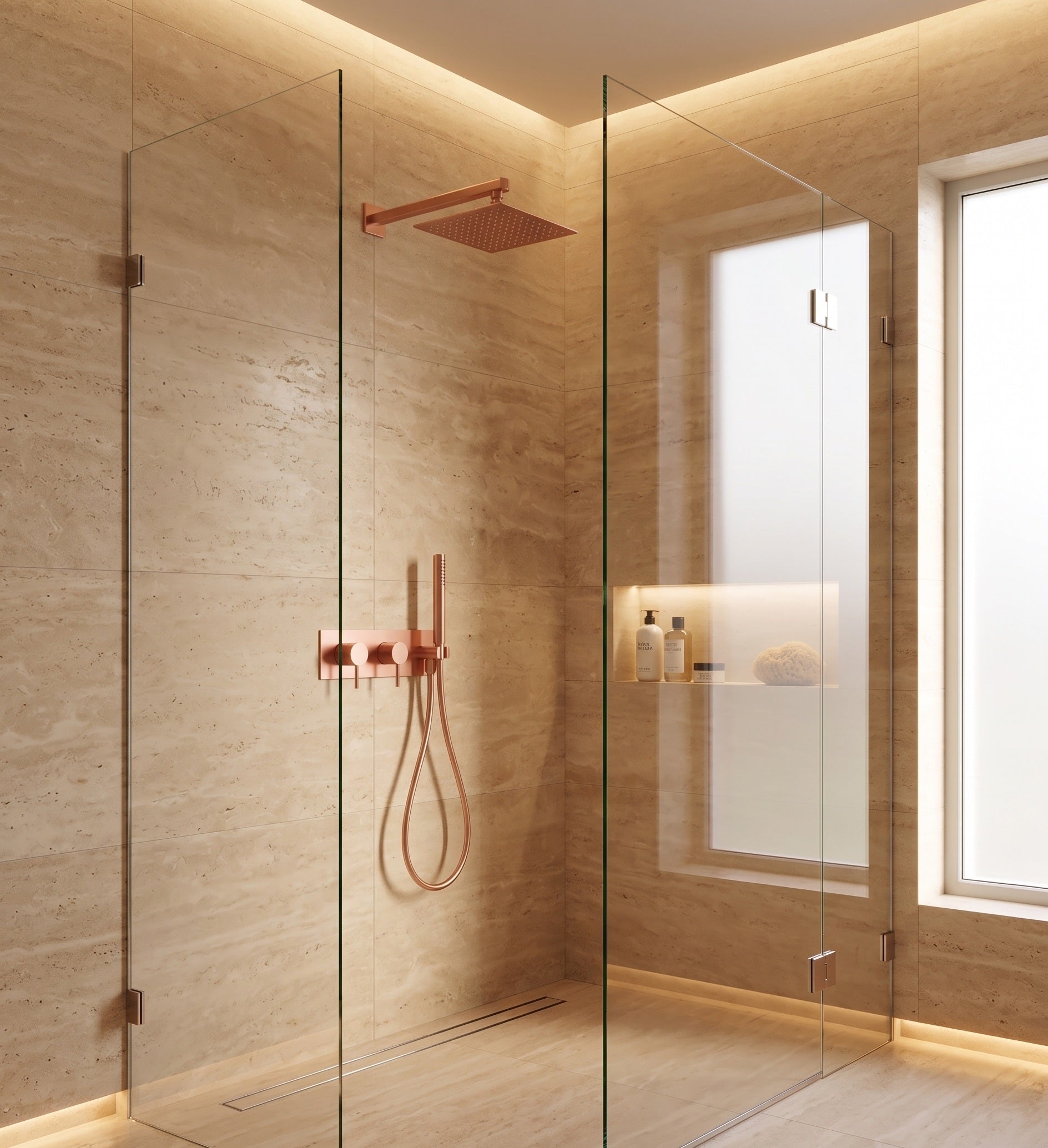 ISABELLA SERIES – WALL MOUNT RAIN SHOWER SET WITH HAND SPRAYER, REFINED GEOMETRY AND EASY CONTROL