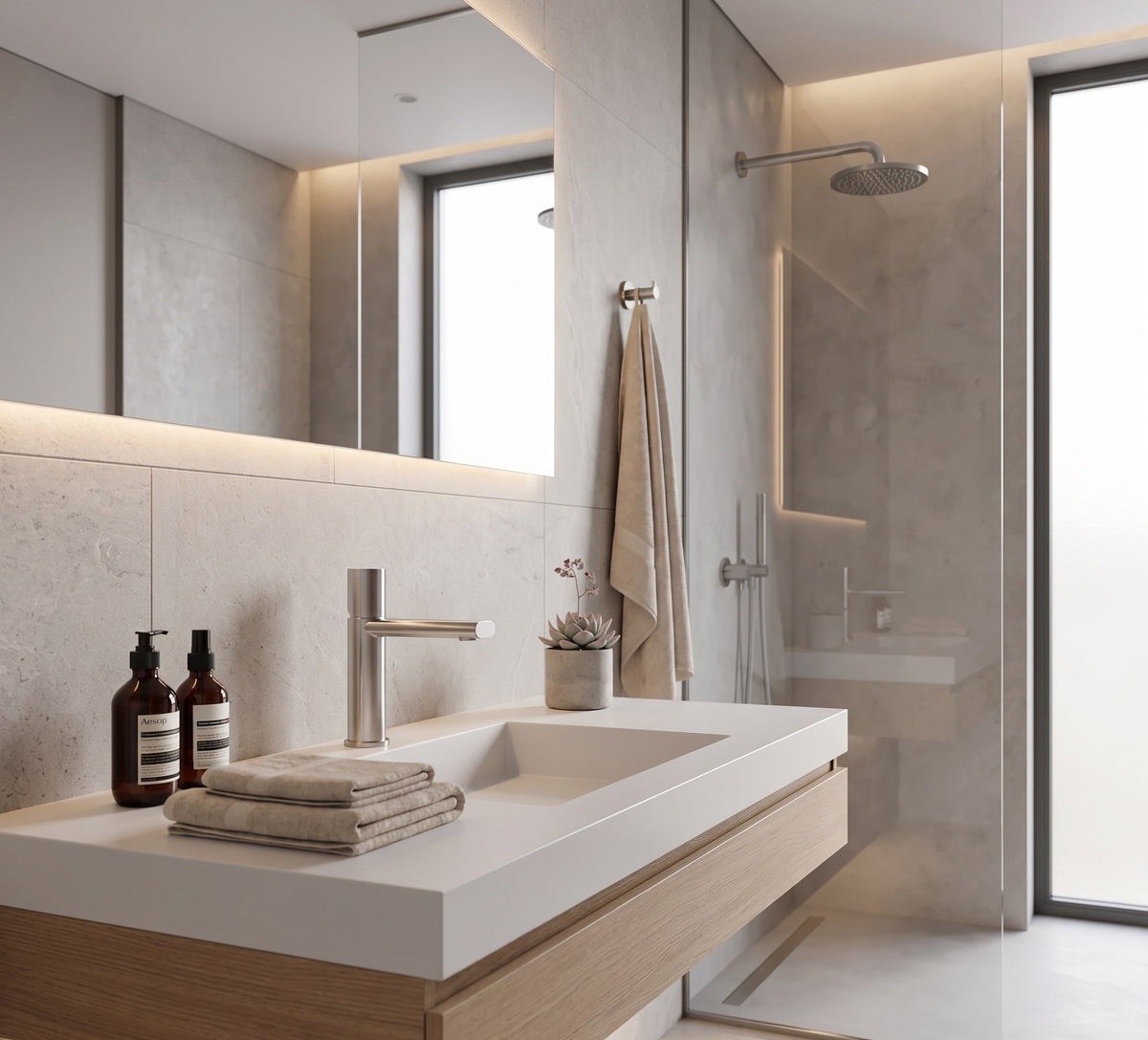 LIVIA SERIES – BATHROOM FAUCET WITH CYLINDRICAL BODY AND STRAIGHT SPOUT FOR CLEAN DESIGN