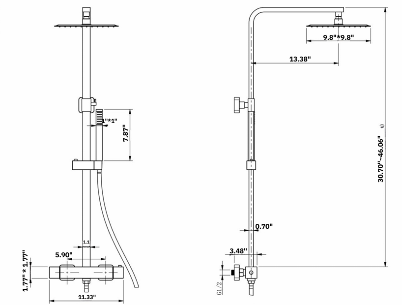 YC-8021 – Rainfall Shower Set