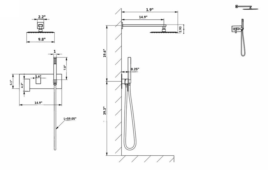 YC-8081 – Elegant Shower System with Dual Controls