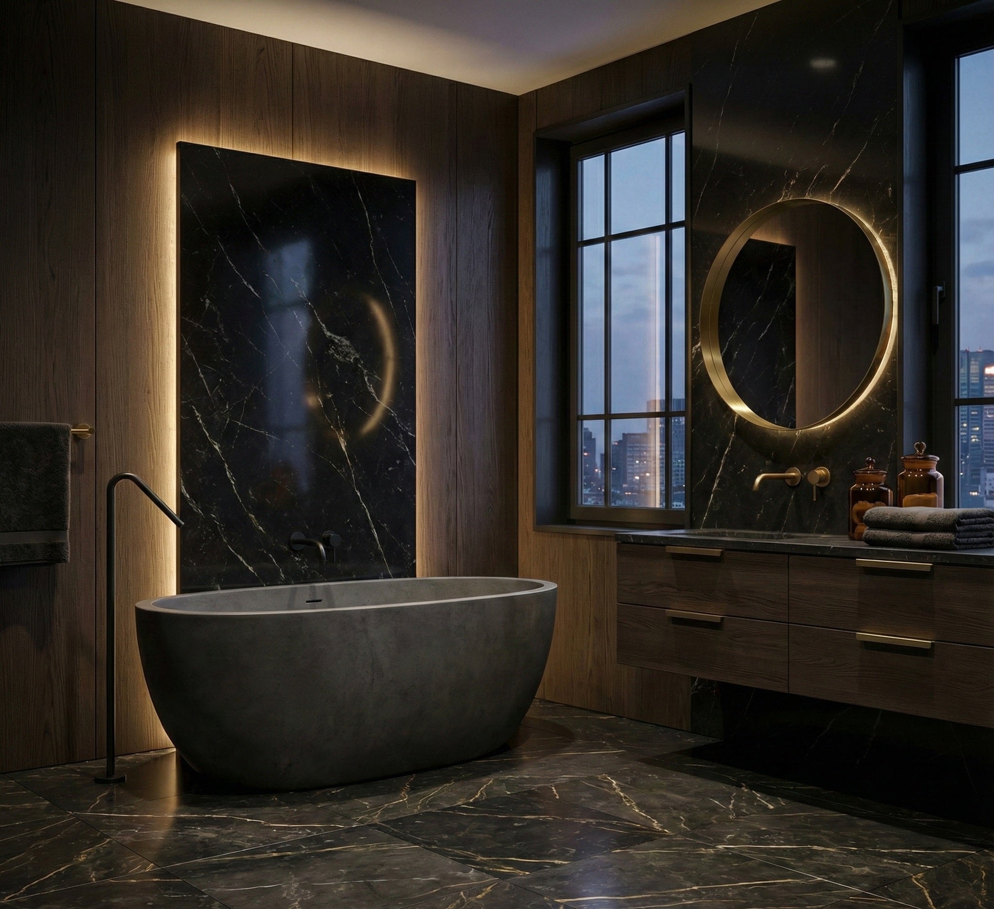 GIADA SERIES – FREESTANDING TUB FILLER WITH SLIM SCULPTURAL PROFILE, DESIGNED TO CREATE A STRIKING FOCAL POINT BESIDE THE BATH