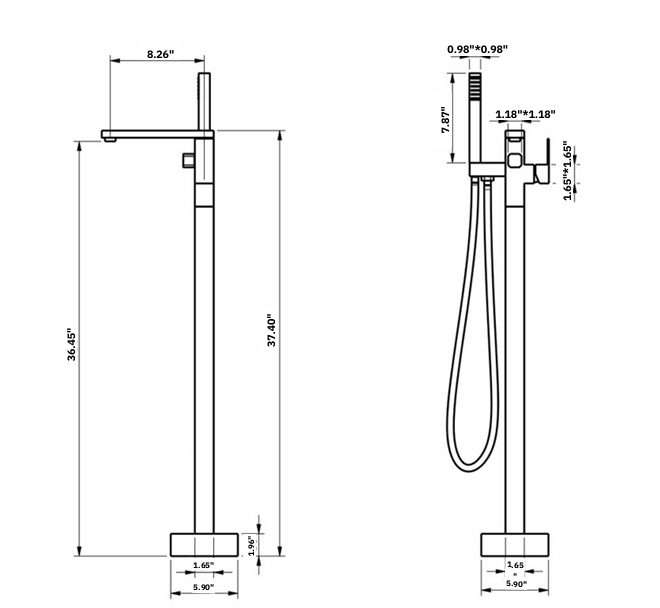 YC-81204 – Modern Freestanding Tub Filler