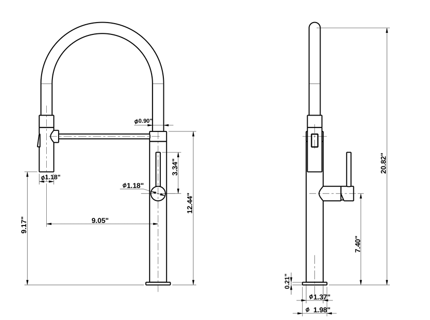 CAMILLA SERIES – KITCHEN FAUCET, A MAGNETIC PULL OUT WITH A CONFIDENT, INDUSTRIAL INSPIRED STANCE.