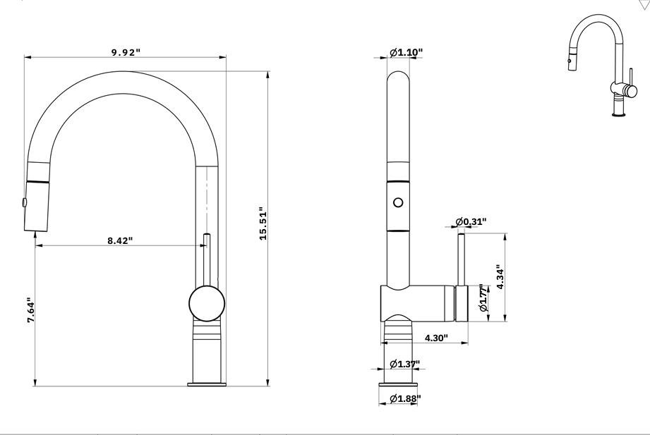 YC-83005 Premium Kitchen Faucet – Modern Square Design