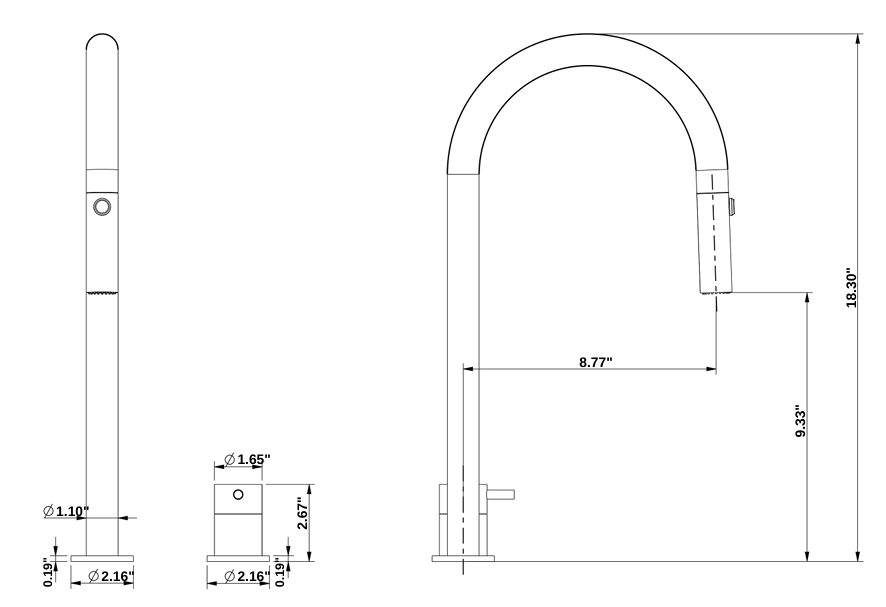 YC-84010 Modern Square Brushed Steel Kitchen Faucet