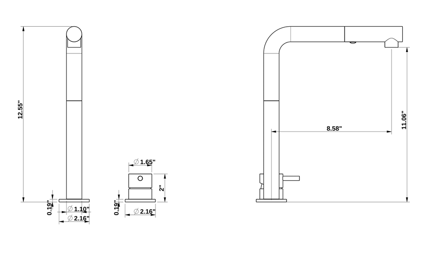 YC-84012 Modern Square Kitchen Faucet – Brushed Steel, Single Handle