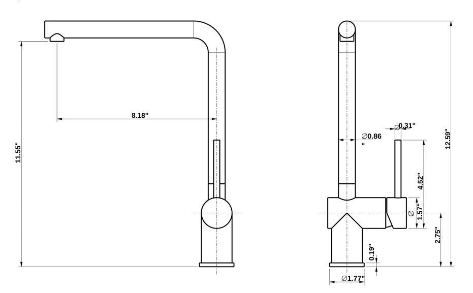 YC-B-TJP008 Premium Kitchen Faucet – Modern Square Design