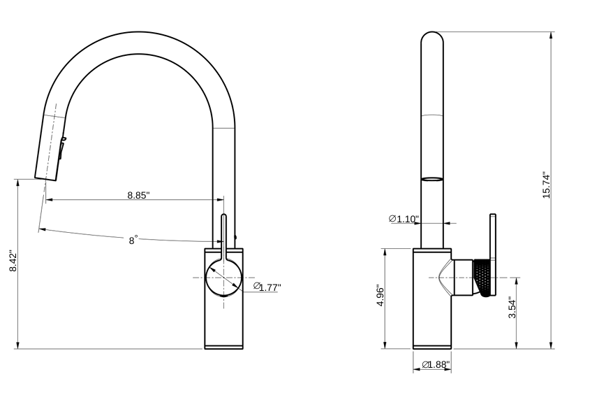 YC-GH8242 – Modern Square Kitchen Faucet