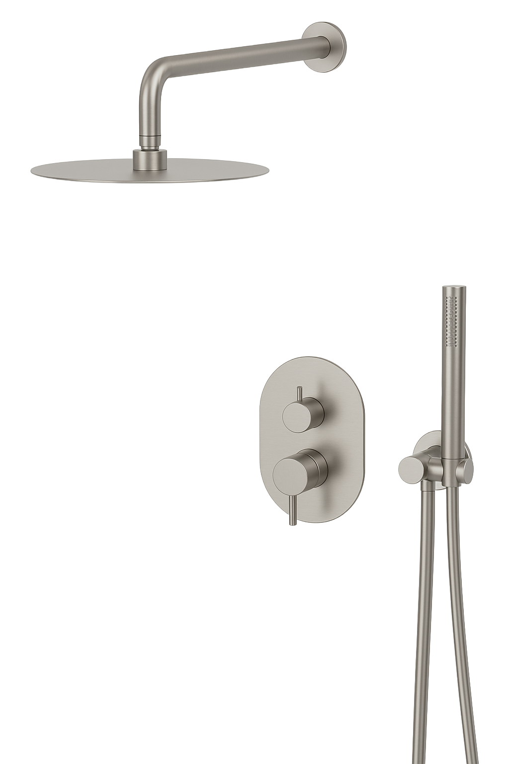 YC-81114 Contemporary Shower Set – Rain Shower Head with Handheld Sprayer and Mixer Valve