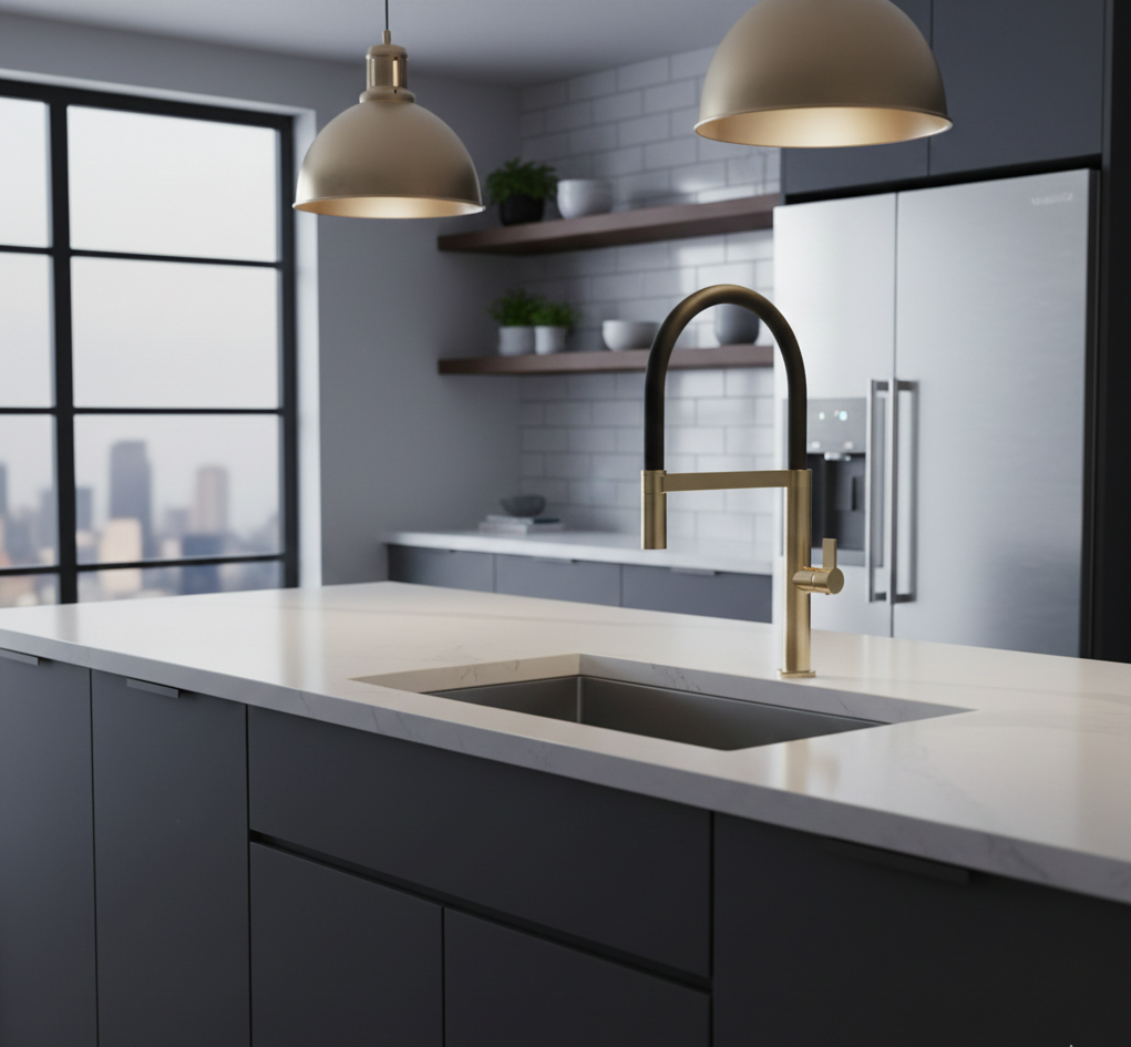 YC-8224 – Modern Square Kitchen Faucet