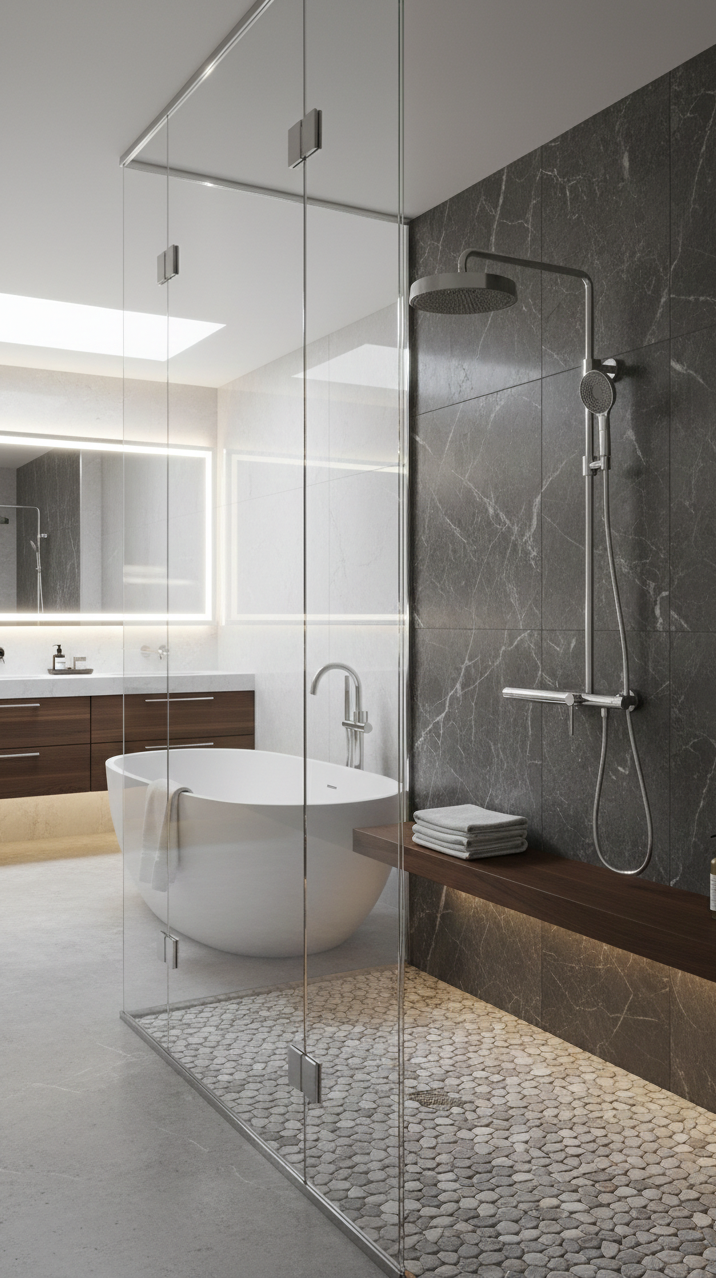 YC-RT7700 – Elegant Shower System – Complete Rainfall and Hand Shower Combo