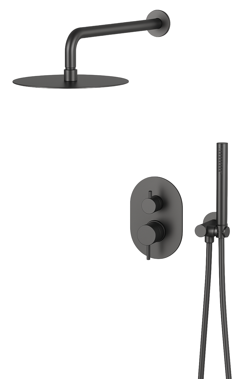 YC-81114 Contemporary Shower Set – Rain Shower Head with Handheld Sprayer and Mixer Valve