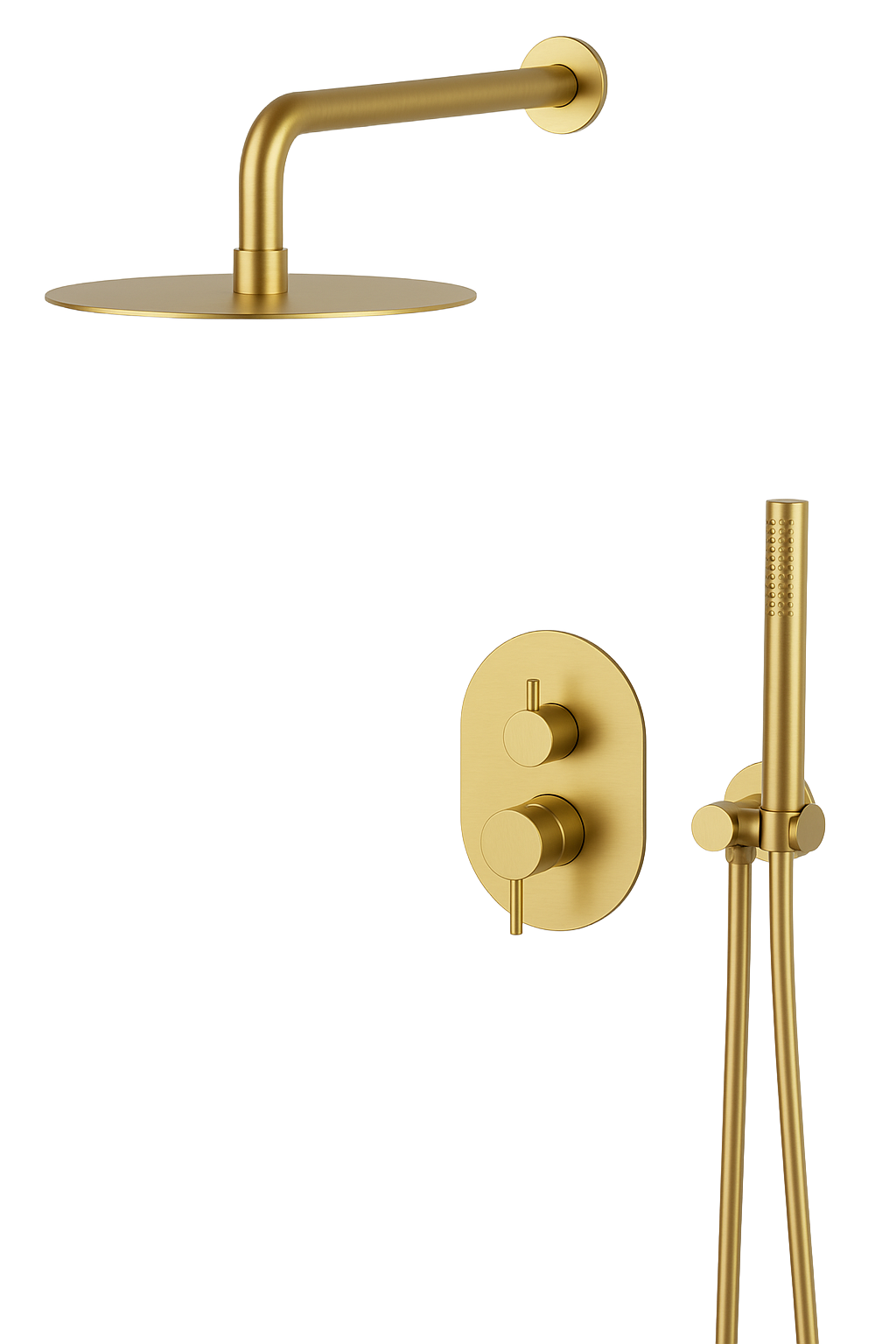 YC-81114 Contemporary Shower Set – Rain Shower Head with Handheld Sprayer and Mixer Valve