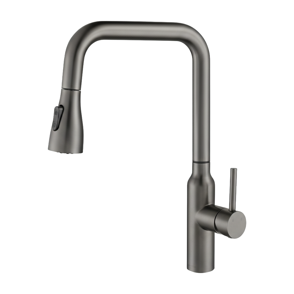 YC-8267 – Premium Kitchen Faucet, Modern Square Design, Brushed Steel