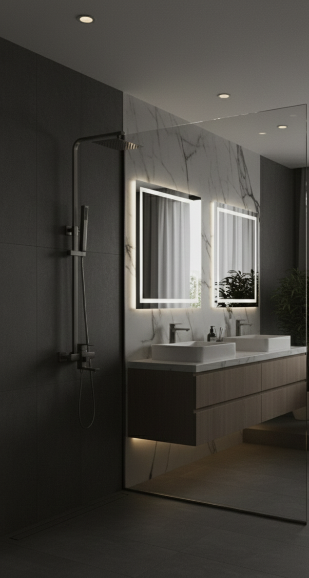 YC-8002 Contemporary Shower Set – Rain Shower Head with Handheld Sprayer and Mixer Valve