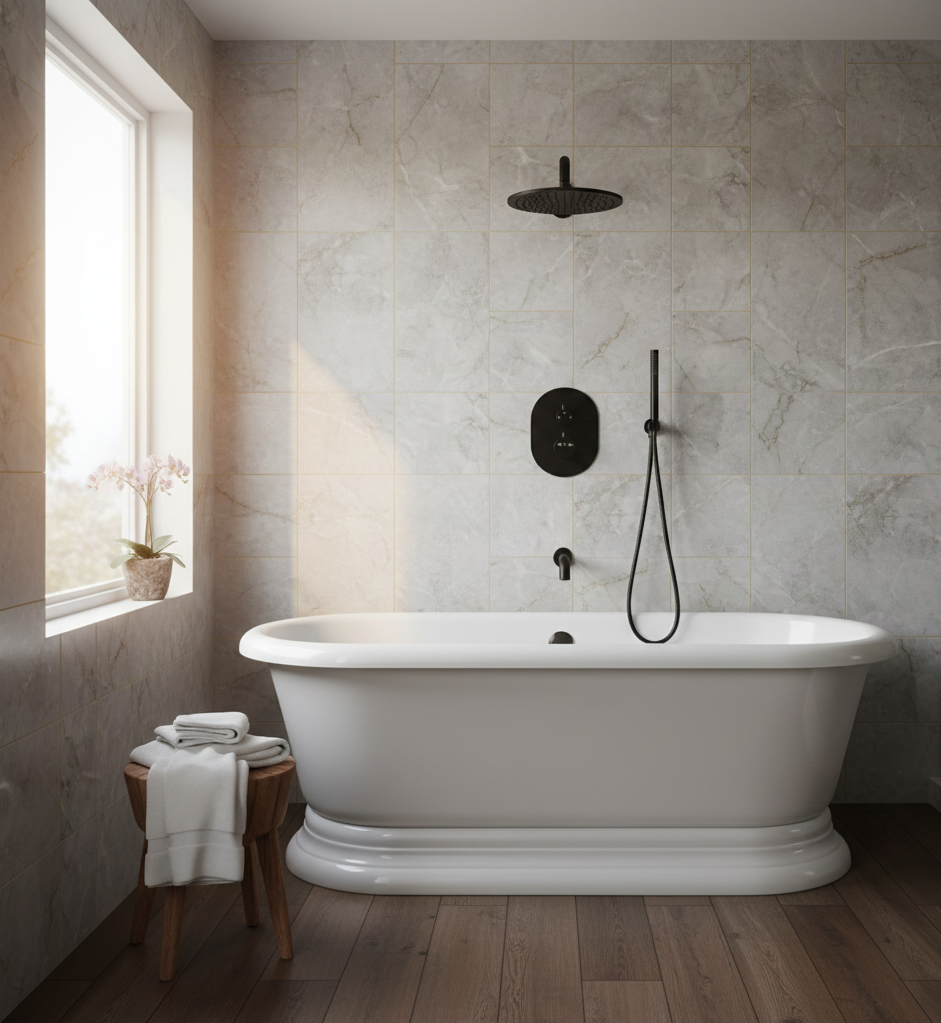 YC-8096 – Modern Shower System with Dual Controls