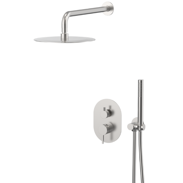 YC-81114 Contemporary Shower Set – Rain Shower Head with Handheld Sprayer and Mixer Valve
