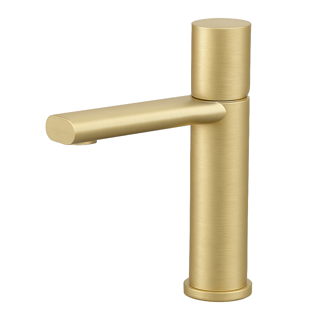 LIVIA SERIES – bathroom faucet with a cylindrical body and clean horizontal spout for a sleek modern aesthetic