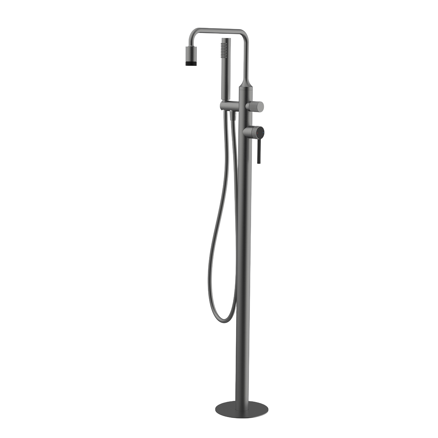 YC-RT77011 Modern Freestanding Tub Filler – Floor-Mount Bathtub Faucet with Hand Shower
