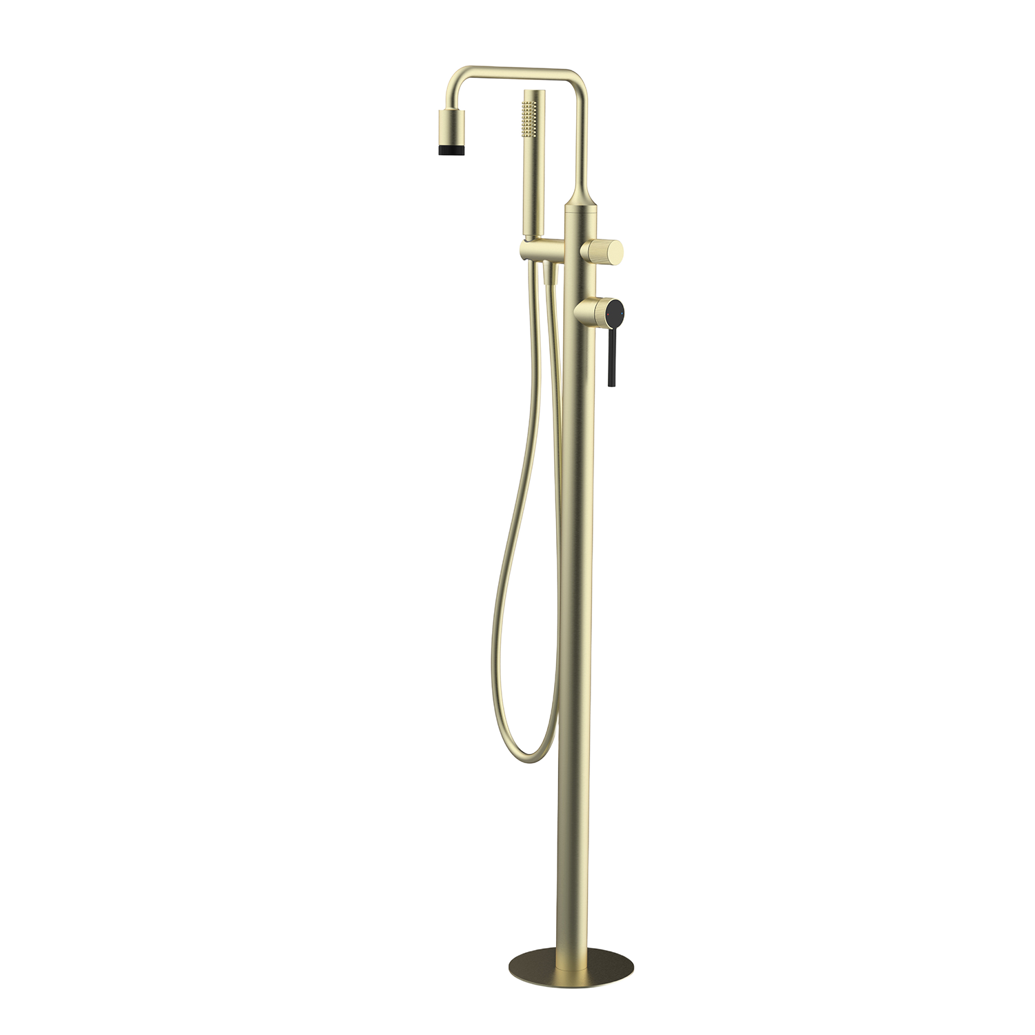 YC-RT77011 Modern Freestanding Tub Filler – Floor-Mount Bathtub Faucet with Hand Shower