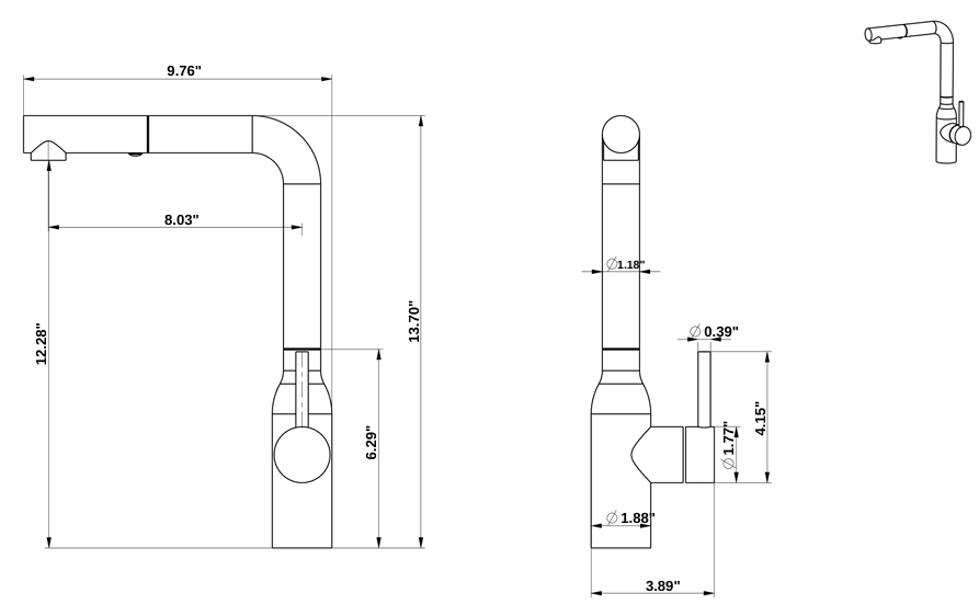 CAMILLA SERIES – KITCHEN FAUCET, A REFINED PULL DOWN DESIGN WITH A SLEEK, MODERN PROFILE.